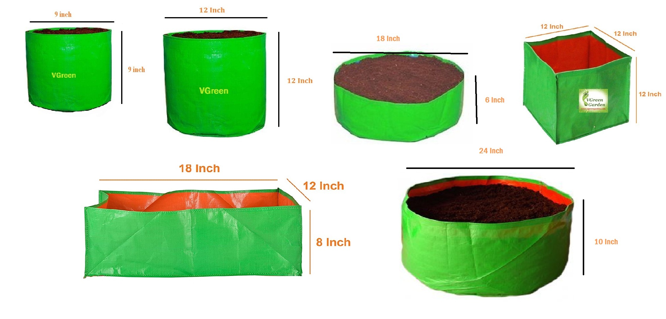 Garden Green Grow Bag Set of 2 pcs